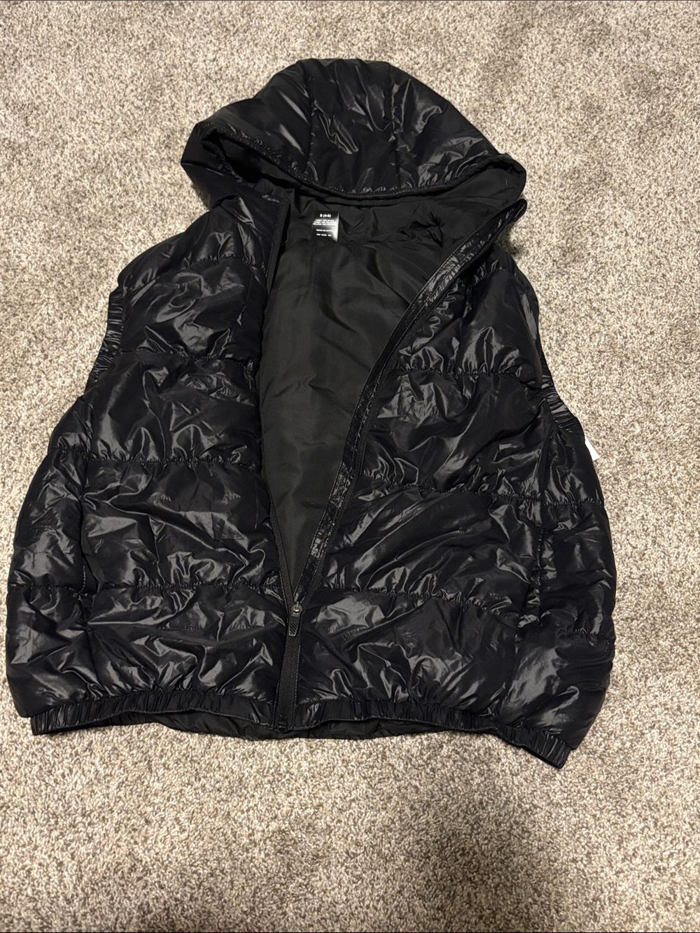 Avia Black Quilted Hooded Vest